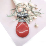 Natural Stone Drop Shape Pendant Vintage Women's Necklace