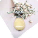 Natural Stone Drop Shape Pendant Vintage Women's Necklace