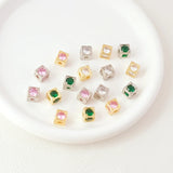 14K Copper Clad K Colored Zirconium Square Spacer Beads DIY Jewelry Materials