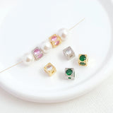 14K Copper Clad K Colored Zirconium Square Spacer Beads DIY Jewelry Materials