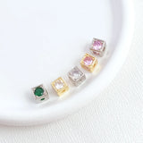 14K Copper Clad K Colored Zirconium Square Spacer Beads DIY Jewelry Materials