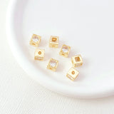 14K Copper Clad K Colored Zirconium Square Spacer Beads DIY Jewelry Materials