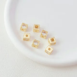 14K Copper Clad K Colored Zirconium Square Spacer Beads DIY Jewelry Materials
