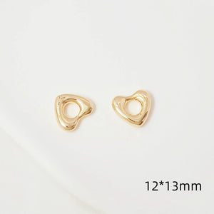 14K Copper Clad K Peach Heart Zircon Double Hang DIY Jewelry Materials