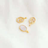 14K Copper Clad K Shell Oval Butterfly Pendant DIY Jewelry