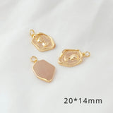 14K Copper Clad K Shell Oval Butterfly Pendant DIY Jewelry