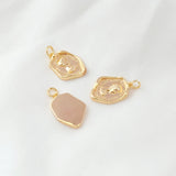 14K Copper Clad K Shell Oval Butterfly Pendant DIY Jewelry