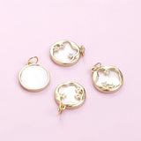 14k Copper Clad Round Shell Star Pendant for DIY Jewelry
