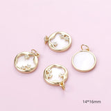 14k Copper Clad Round Shell Star Pendant for DIY Jewelry