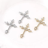 14k Copper Plated Zircon Cross Pendant - DIY Necklace Jewelry