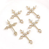 14k Copper Plated Zircon Cross Pendant - DIY Necklace Jewelry