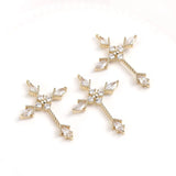 14k Copper Plated Zircon Cross Pendant - DIY Necklace Jewelry