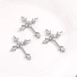 14k Copper Plated Zircon Cross Pendant - DIY Necklace Jewelry