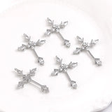 14k Copper Plated Zircon Cross Pendant - DIY Necklace Jewelry