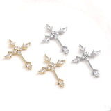 14k Copper Plated Zircon Cross Pendant - DIY Necklace Jewelry