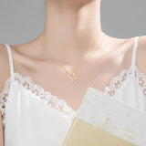 925 Silver Hollow Envelope Necklace for Women