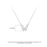 925 Sterling Silver Crystal Butterfly Pendant Necklace for Women