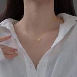 925 Sterling Silver Crystal Butterfly Pendant Necklace for Women