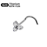 Opal Flower Nose Ring & Ear Studs Titanium CZ Nose Ring