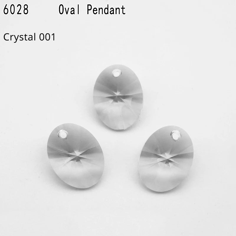 Austria Crystal 6028 Oval Pendant Loose Rhinestone for DIY Necklace
