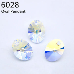 Austria Crystal 6028 Oval Pendant Loose Rhinestone for DIY Necklace