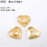 Austria Crystals 6262 Miss U Heart Pendant Rhinestone for DIY Jewelry