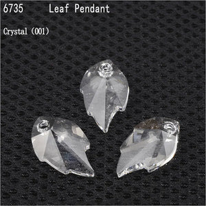 Original Austrian Crystals 6735 Leaf Pendant Loose Beads Rhinestone