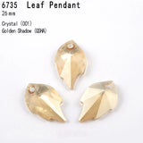 Original Austrian Crystals 6735 Leaf Pendant Loose Beads Rhinestone