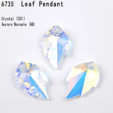 Original Austrian Crystals 6735 Leaf Pendant Loose Beads Rhinestone
