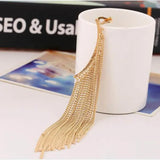 Punk Long Tassel Chain Ear Cuff Clip Earrings Silver Hook Earring Jewelry
