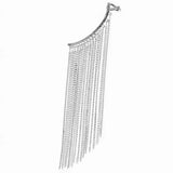 Punk Long Tassel Chain Ear Cuff Clip Earrings Silver Hook Earring Jewelry