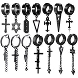 Punk Stainless Steel Ear Clip Earrings Non Piercing Gothic Jewelry Boys Girls