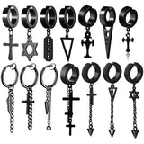 Punk Stainless Steel Ear Clip Earrings Non Piercing Gothic Jewelry