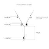 925 Silver Tassel Choker Necklace with Crystal Women Jewelry