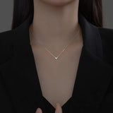 Crystal Heart Pendant Necklace 925 Sterling Silver Jewelry