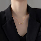925 Sterling Silver Brushed Lucky Round Beads Choker Necklaces