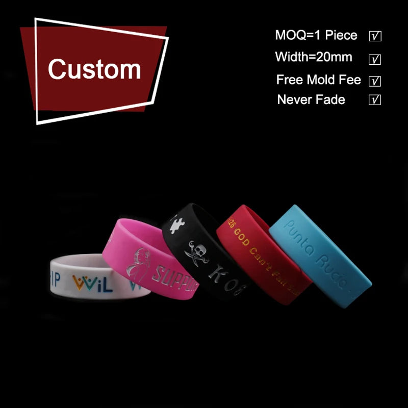 Custom Wide Silicone Wristbands for Events