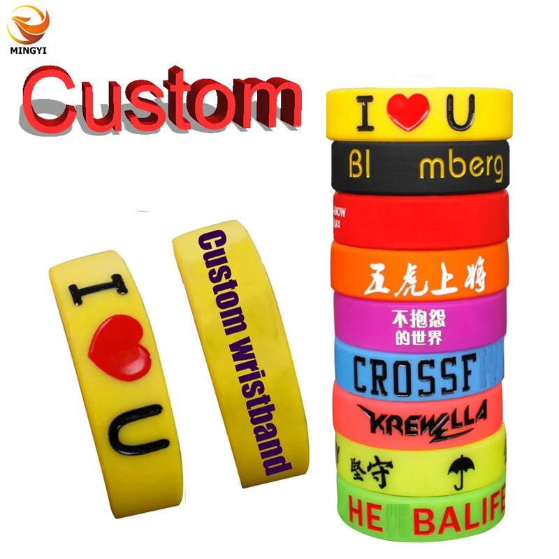 20mm Wide Silicone Bracelet Wristband for Kids Adults