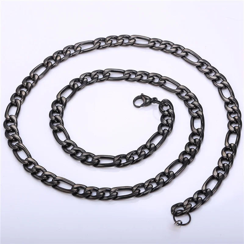 3-6mm Stainless Steel Cuban Link Chain Necklace for Men Women