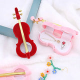 Velvet Cello Holder Jewelry Box for Rings & Earrings