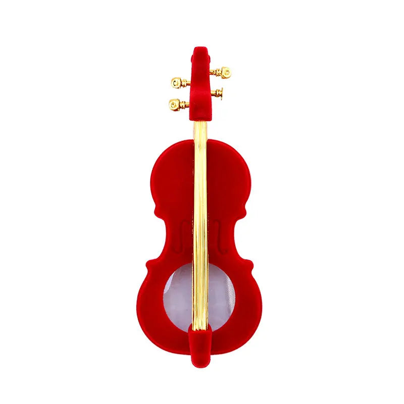 Velvet Cello Holder Jewelry Box for Rings & Earrings