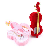 Velvet Cello Holder Jewelry Box for Rings & Earrings
