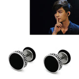 Round Shape Vintage Stud Earrings Titanium Steel Party Ear Jewelry Gift