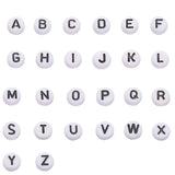 Resin Set Flat Round Letter English Alphabet Beads Box Diy Bracelet
