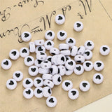 Resin Set Flat Round Letter English Alphabet Beads Box Diy Bracelet