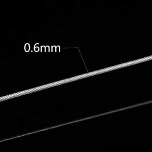 0.6mm 7-Strand Nylon Coated Tiger Tail Beading Wire, Light Grey