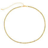 Orange CZ Rhinestone Tennis Chain Choker Necklace for Women