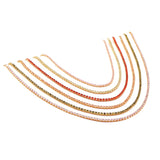 Orange CZ Rhinestone Tennis Chain Choker Necklace for Women