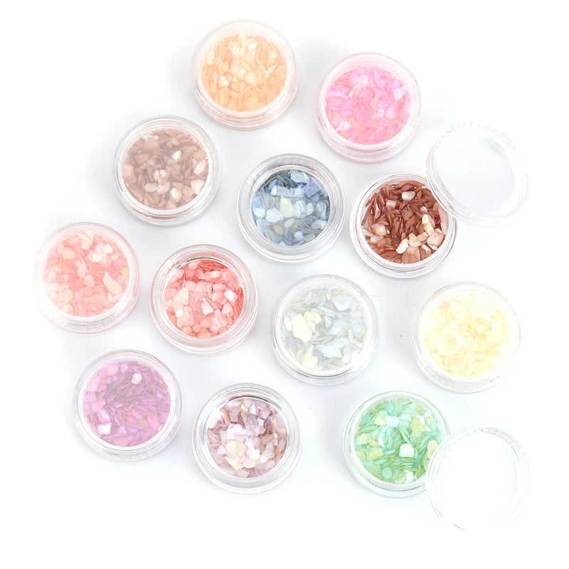 12 PCs Shell Resin Jewelry Craft Filling Material Mix Crystal Glue