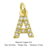 26pcs A-Z Letter Charms Initial CZ Pendants for DIY Necklace Bracelet